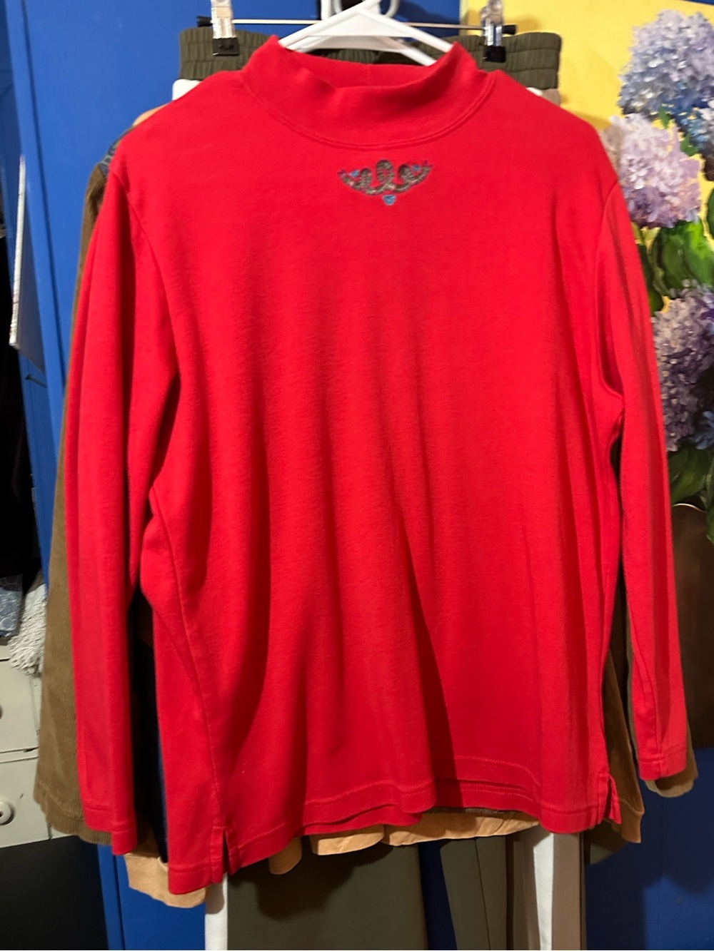 Koret City Blues Vintage Mock Turtleneck with Embroidery size M